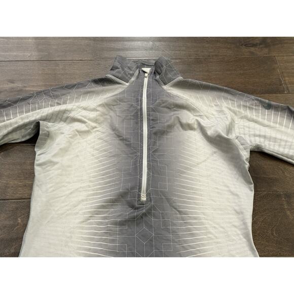 Nike Pro Womens Thermal White Gray 1/2 Zip Running Jacket Size M MEDIUM 585565 - Picture 4 of 10